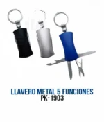 LLAVERO METAL 5 FUNCIONES