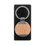 LLAVERO METALICO REDONDO MADERA - Imagen 2