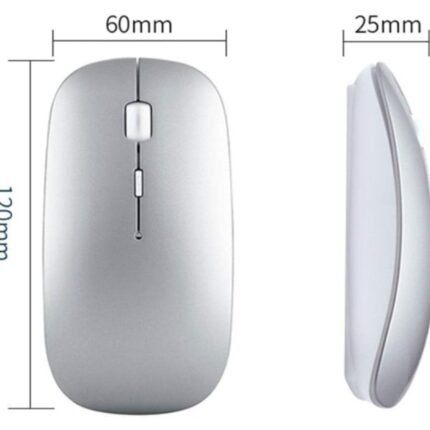 mouse inalámbrico plateado