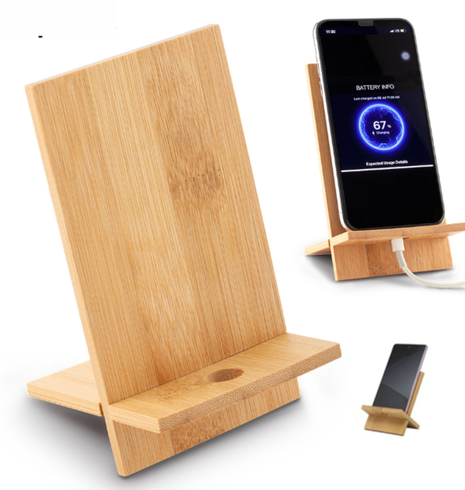 soporte de bambú para celular soporte de bambú para movil