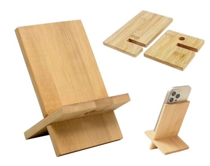 soporte de bambú personalizado para celular