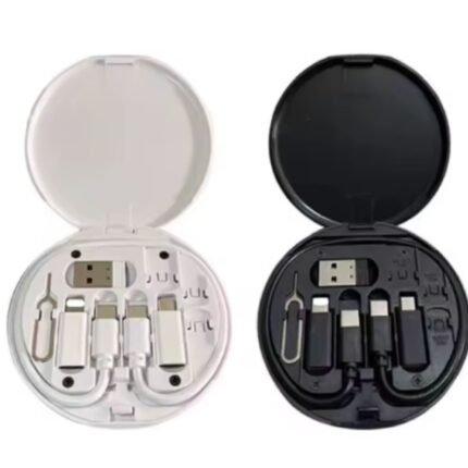 Set de cable cargador 5 en 1 con porta celular