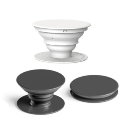 pop socket redondo blanco y negro