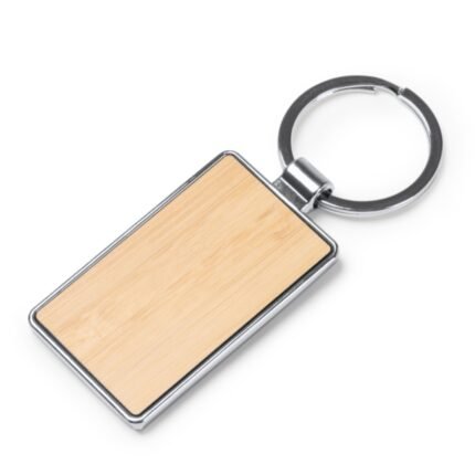 Llavero Rectangular metal bambú Perú